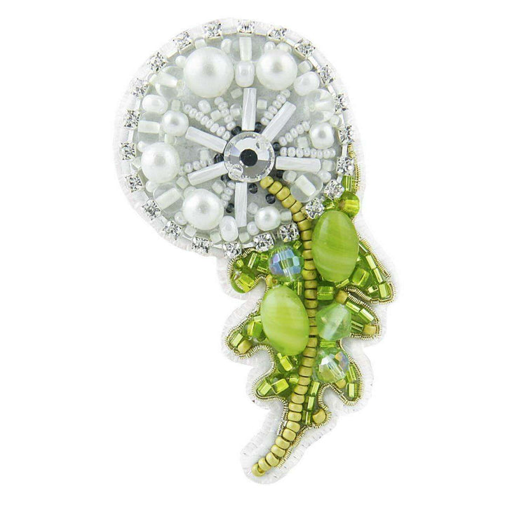 BP-258C Beadwork kit for creating brooch Crystal Art "Dandelion"