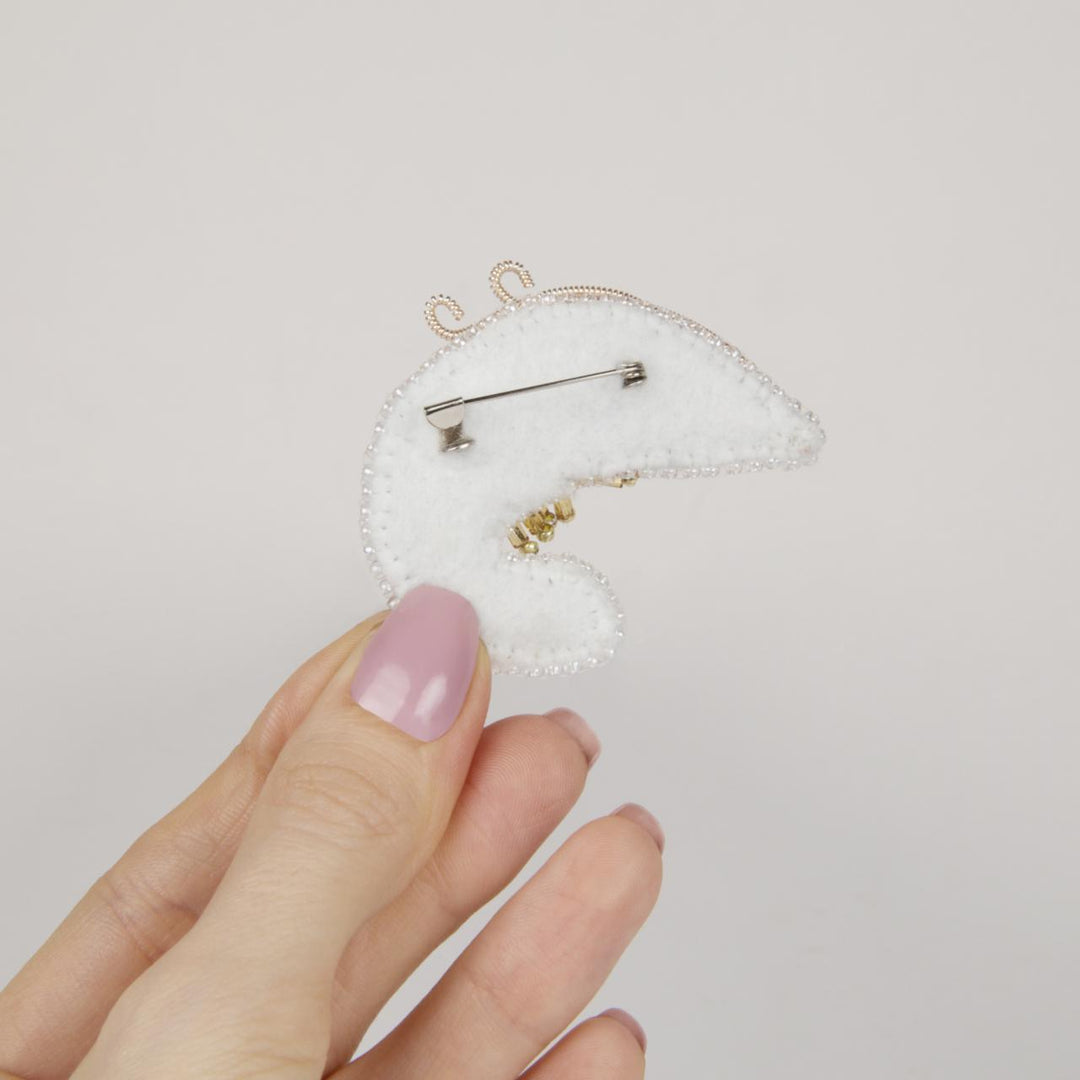 BP-290C Beadwork kit for creating brooch Crystal Art "Shrimp"