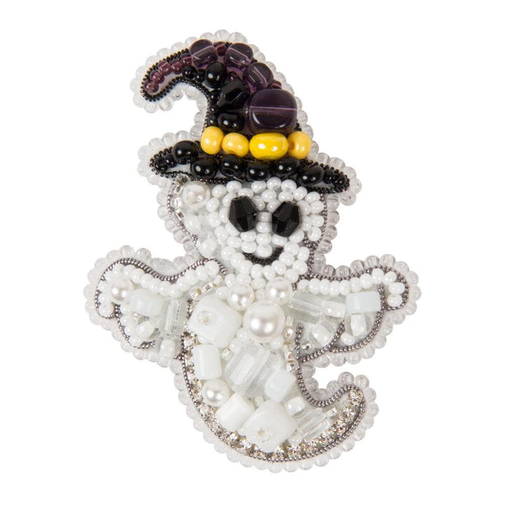 BP-333C Beadwork kit for creating brooch Crystal Art "Ghost"