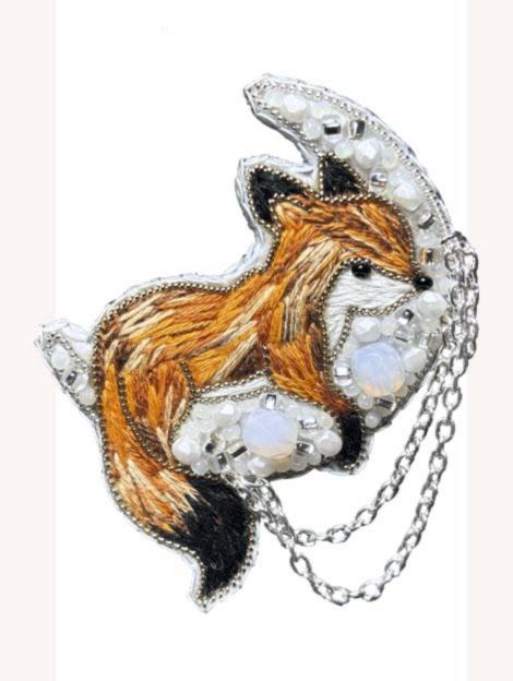 Beadwork kit for creating brooch Crystal Art Magical dream BP-372C