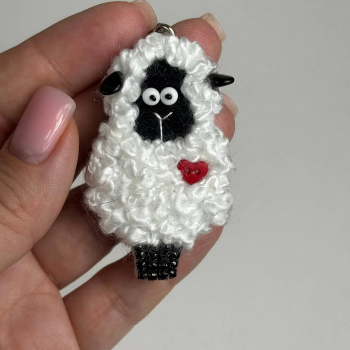 Set for making a brooch-keychain Crystal Art Sheep BP-376C