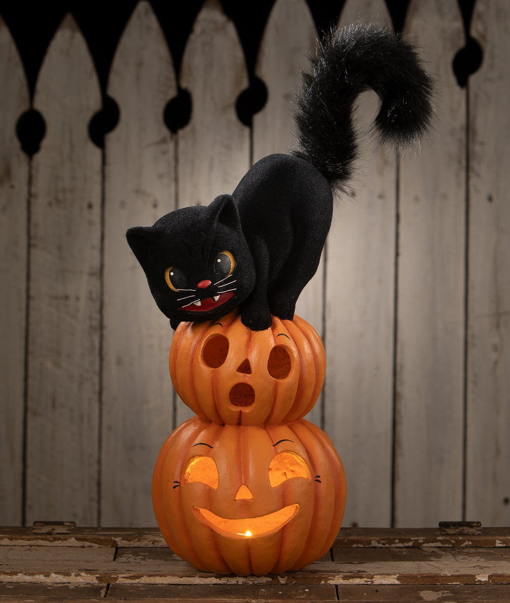 Pumpkin Stack Black Cat by Bethany Lowe Designs, image 2