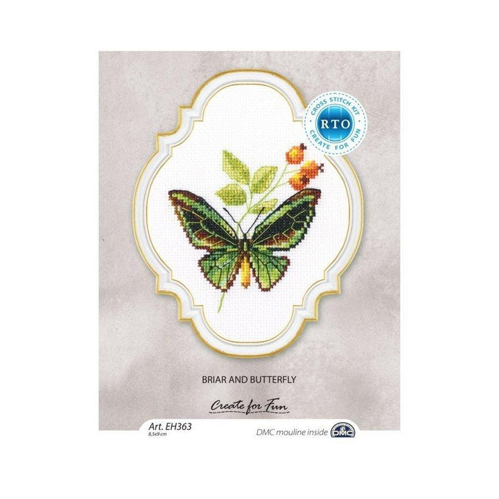Briar and butterfly EH363 Counted Cross Stitch Kit