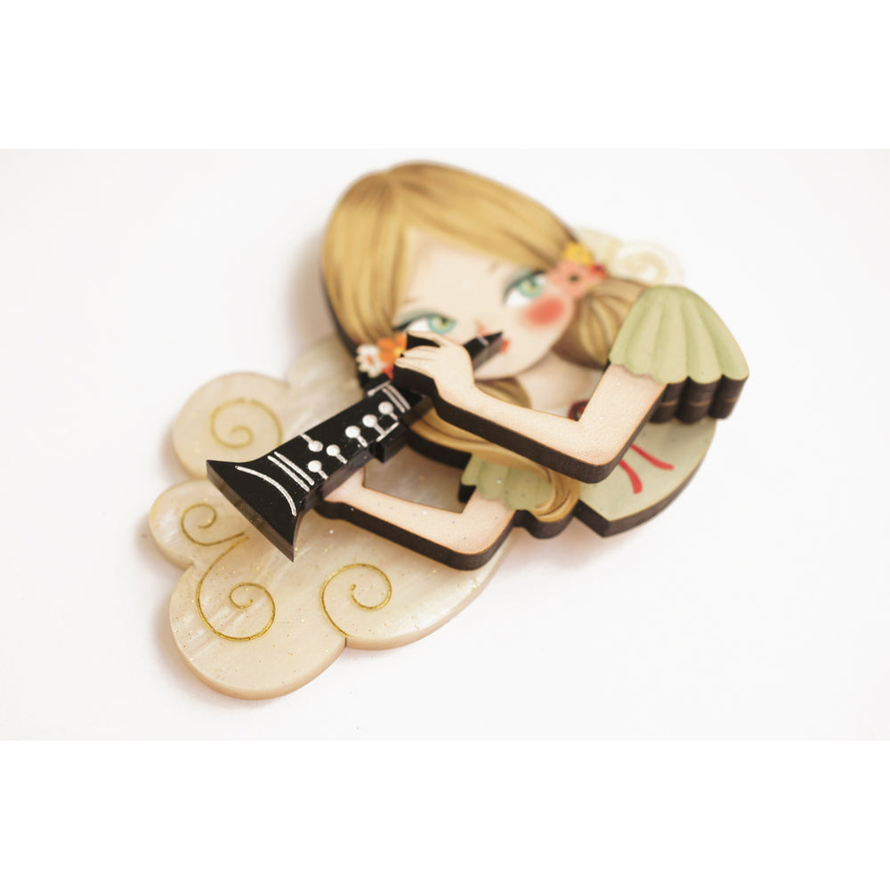Girl playing the clarinet Brooch by Laliblue 1