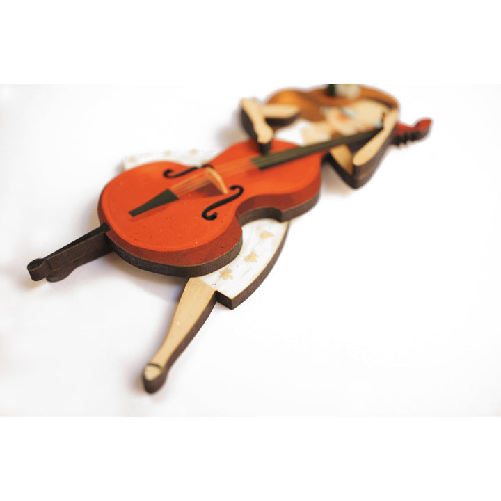 Girl playing the double bass Brooch by Laliblue 1