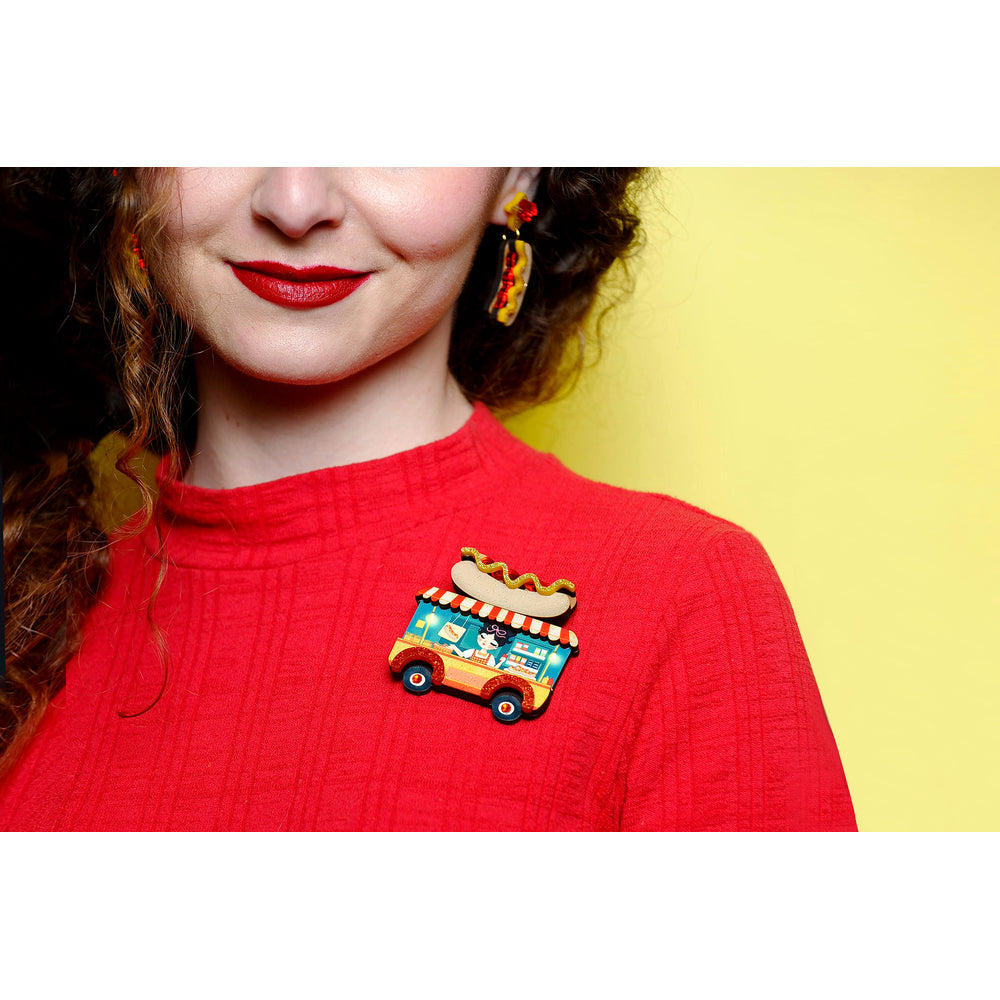Hot Dog Truck Brooch by Laliblue 3