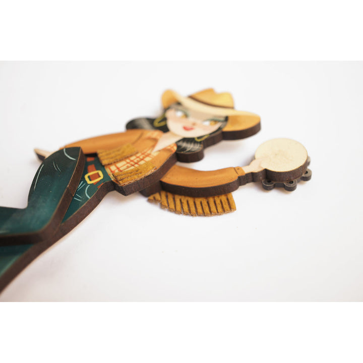 Girl playing the tambourine Brooch by Laliblue 2