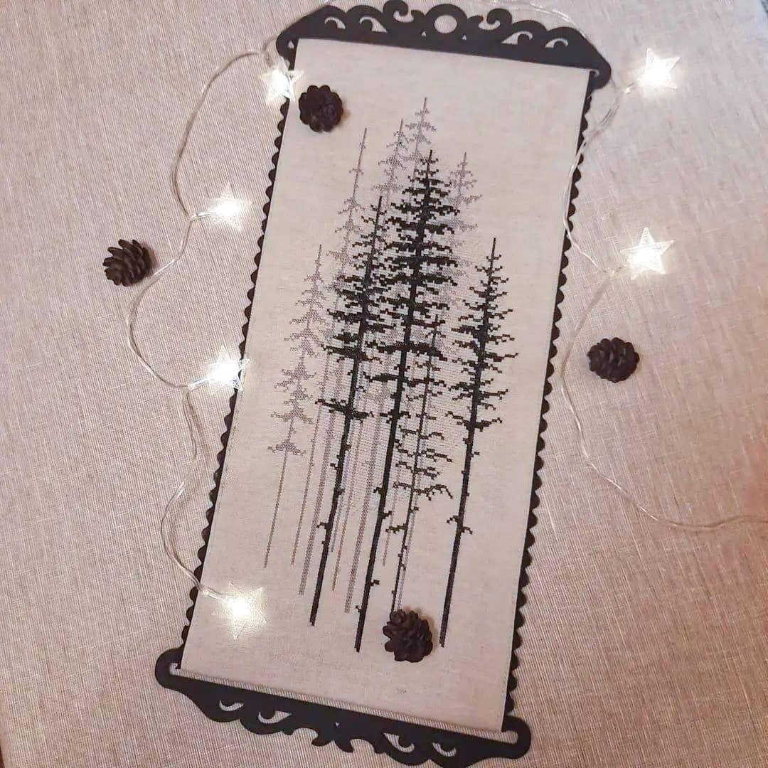 BT-1014C Mixed technique stitch kit Crystal Art "Foggy forest"