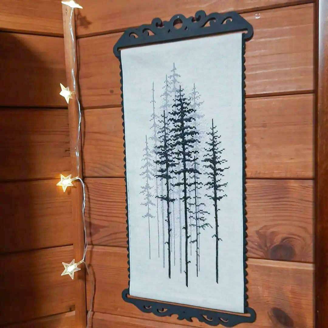 BT-1014C Mixed technique stitch kit Crystal Art "Foggy forest"