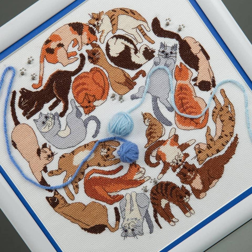 BT-196C Counted cross stitch kit Crystal Art "Game of cats'