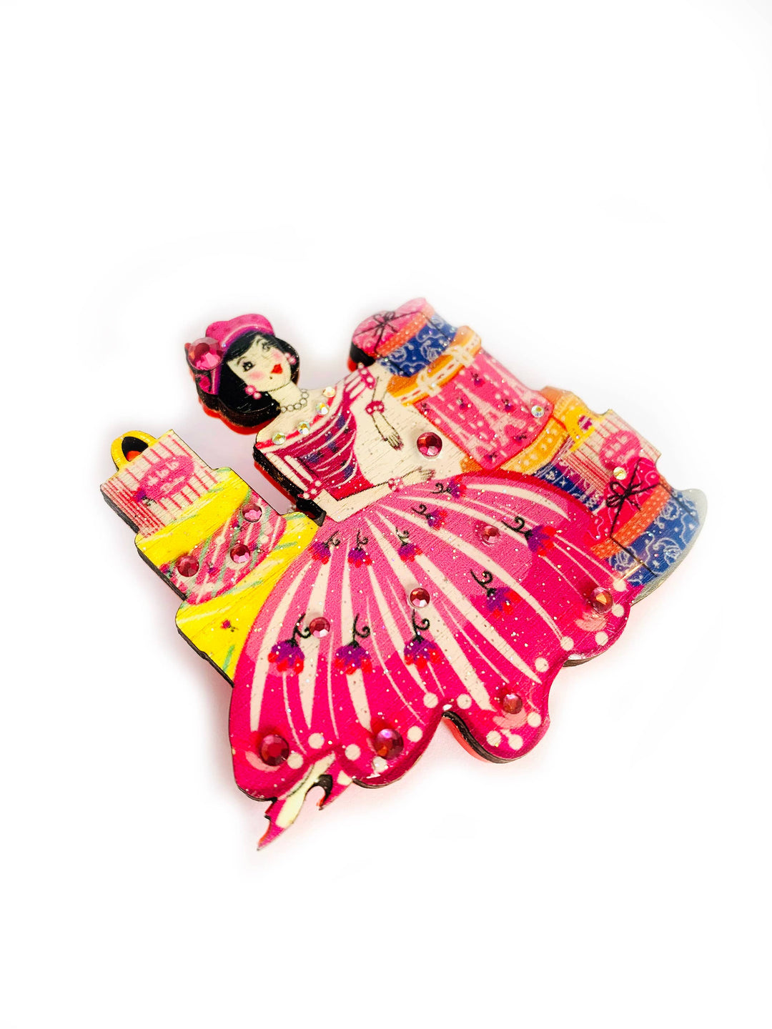 Paris Shopping Brooch by Rosie Rose Parker