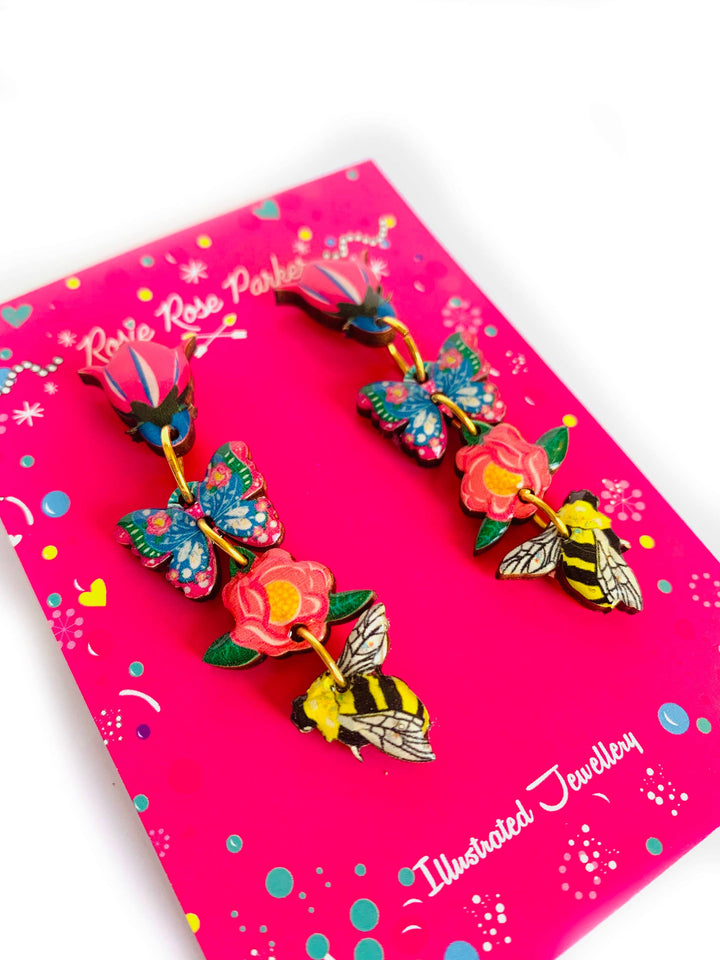 Floral Heaven Dangle Earrings by Rosie Rose Parker