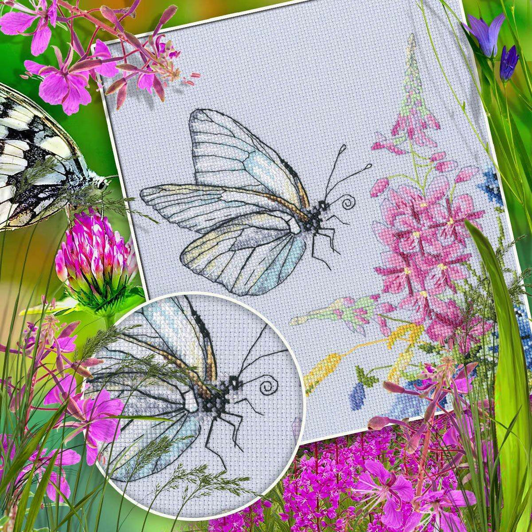 Cabbage butterfly M759 Counted Cross Stitch Kit