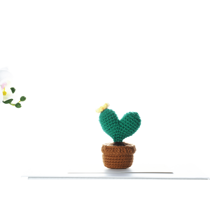 Cactus with Flowers. Potted Plant Amigurumi DIY Crochet Kit Wizardi F07N8-M18