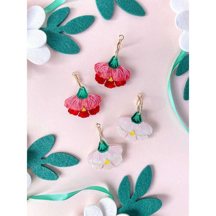Carnation Handmade Acrylic Dangle Earrings