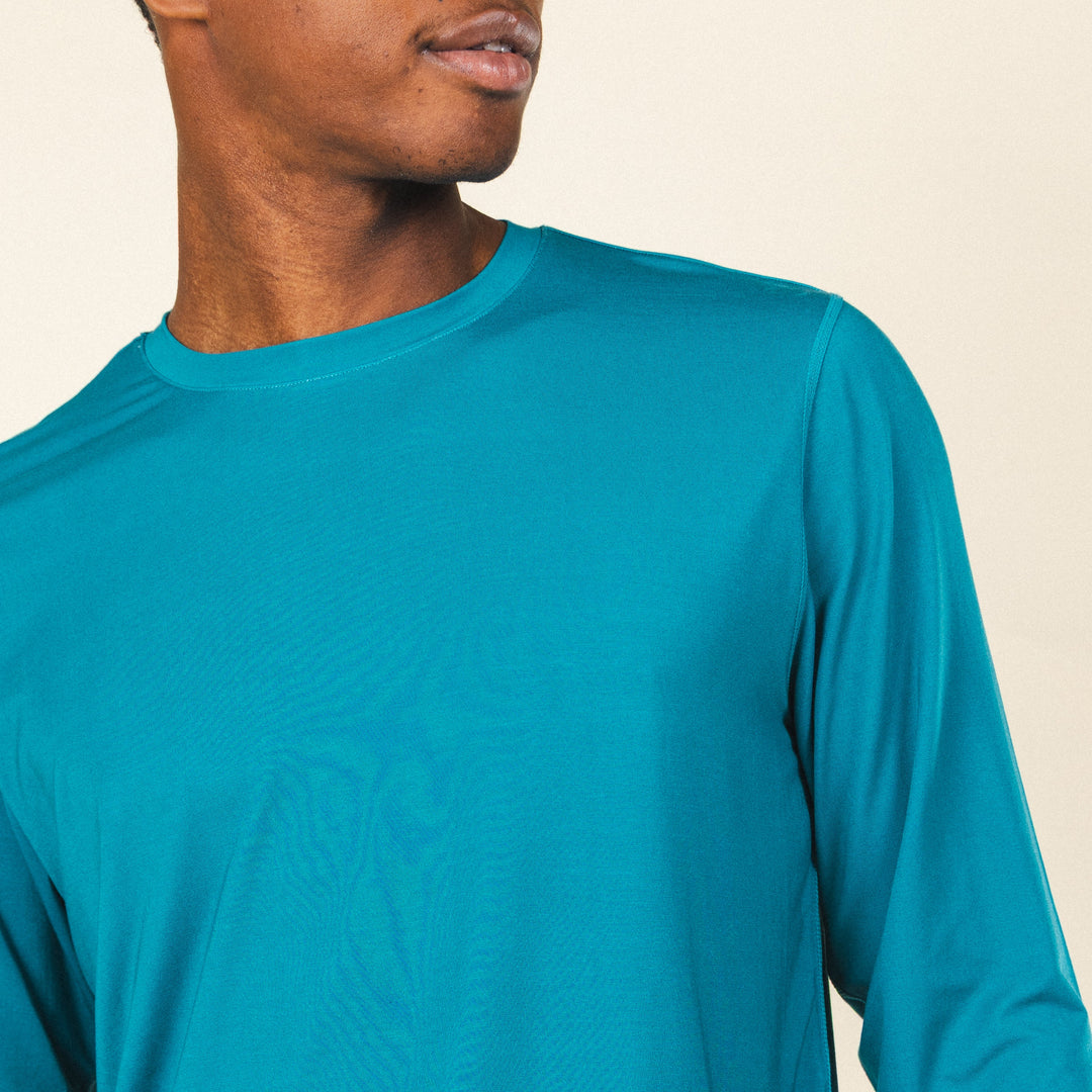The Caspian Sea | Teal Blue SleepDeep™ Men’s Long Sleeve Pajama Shirt