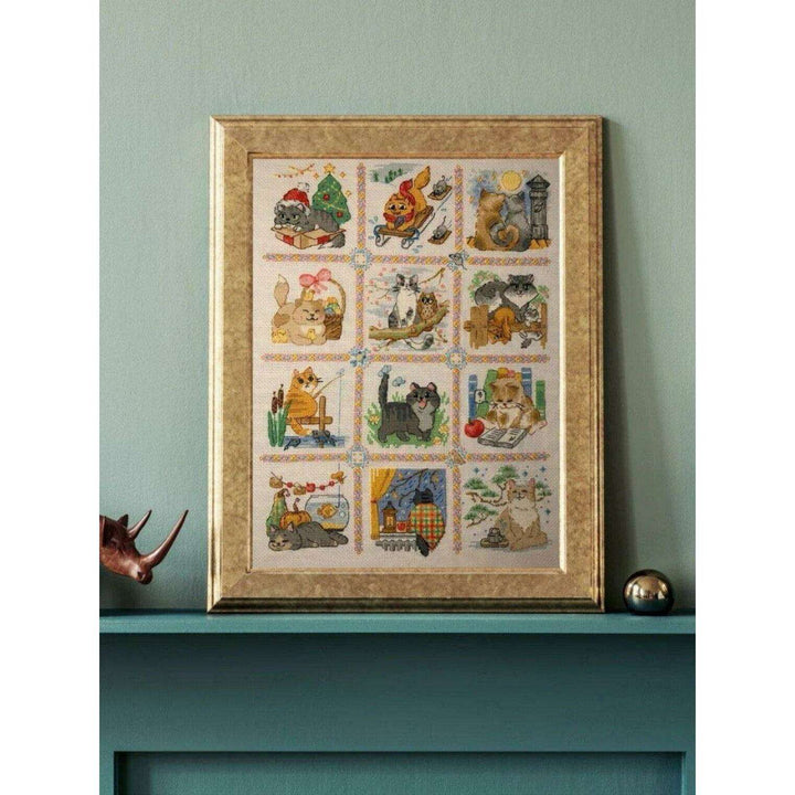Cat Calendar R2136 Counted Cross Stitch Kit