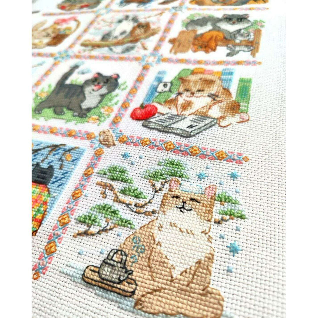 Cat Calendar R2136 Counted Cross Stitch Kit