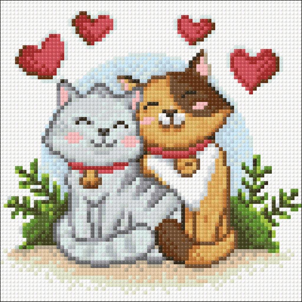 Cat Love CS2696 7.9 x 7.9 inches Crafting Spark Diamond Painting Kit