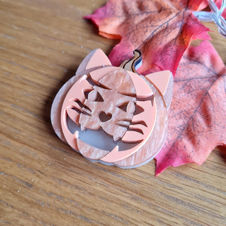 Cat O Lantern Brooch or Necklace by Cherryloco Jewellery 4