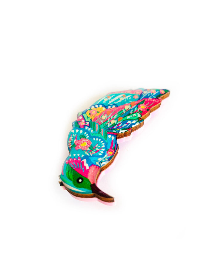 Beautiful Illustrated Bird Brooch by Rosie Rose Parker
