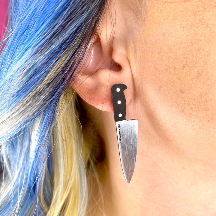 Chef's Knife Earrings 2”