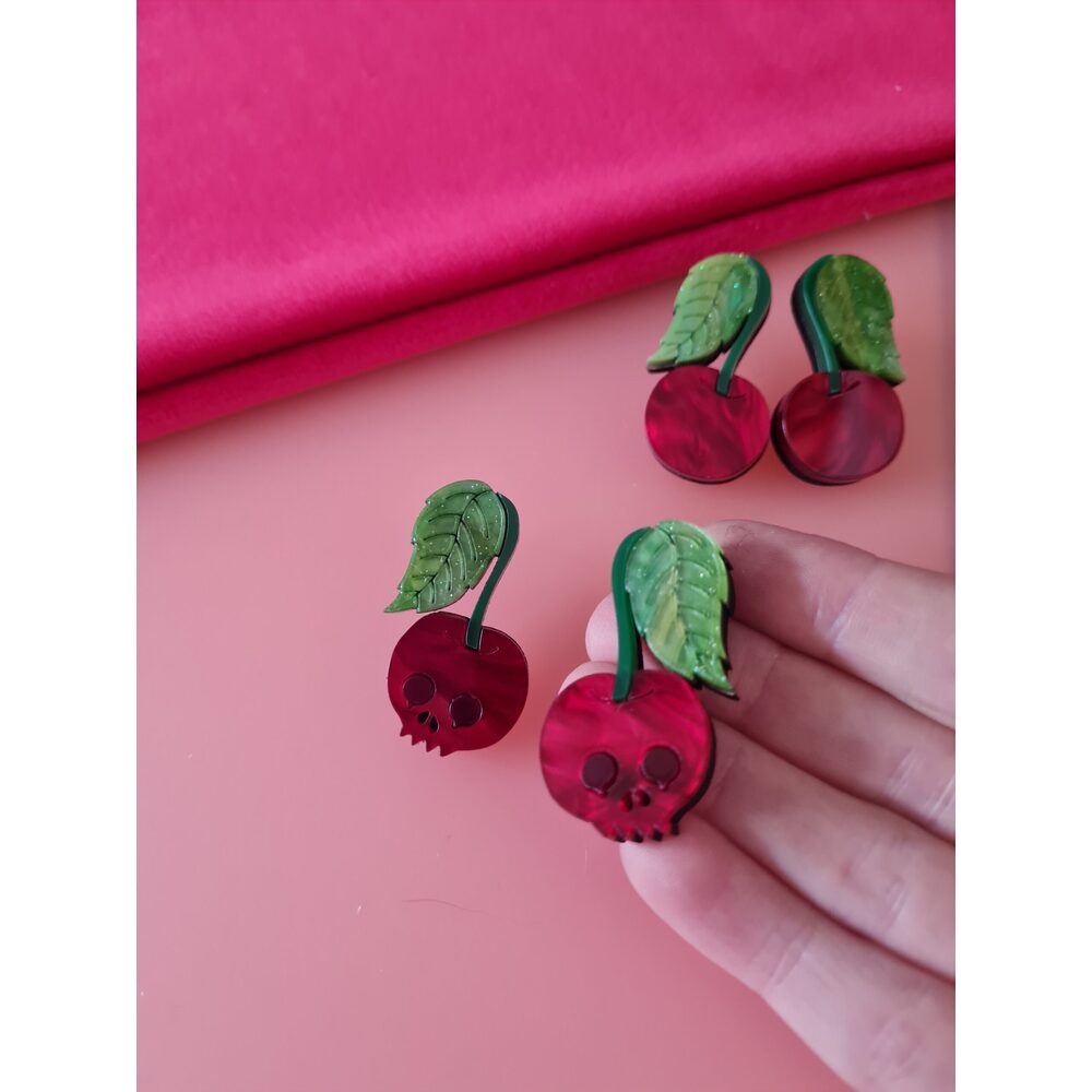 Cherry Statement Studs by Cherryloco Jewellery 2