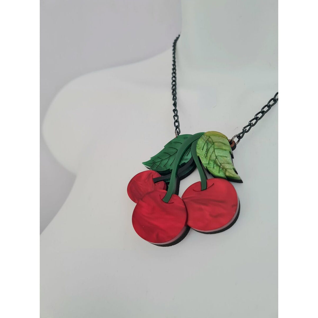 Cherry trio brooch or necklace 1