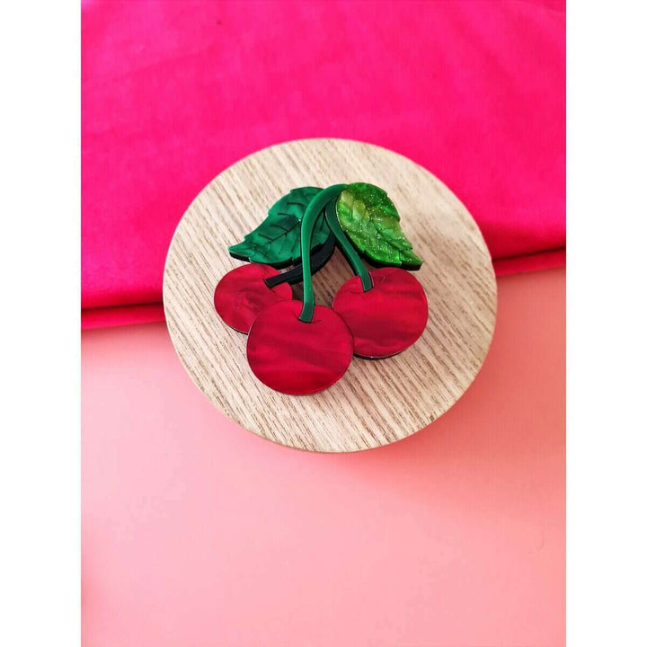 Cherry trio brooch or necklace 2