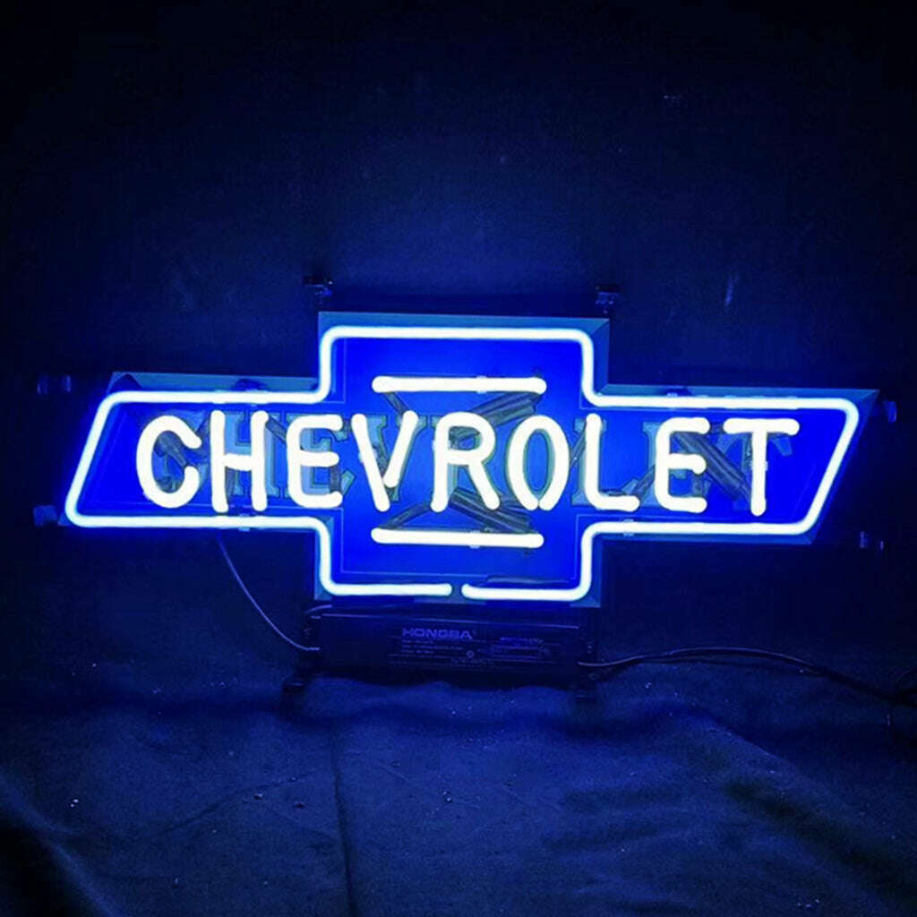 Chevrolet Font Classic Bowtie Logo Neon Signs