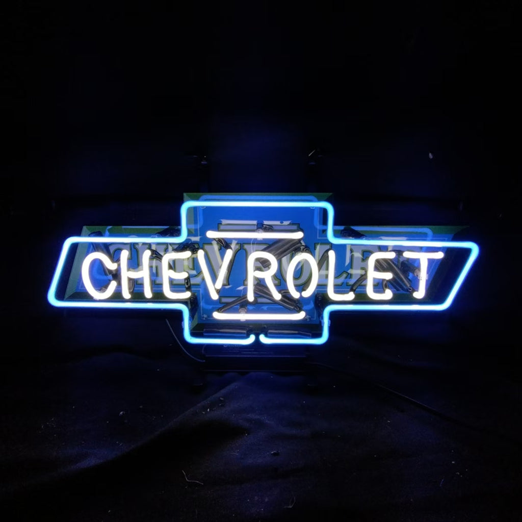 Chevrolet Font Classic Bowtie Logo Neon Signs