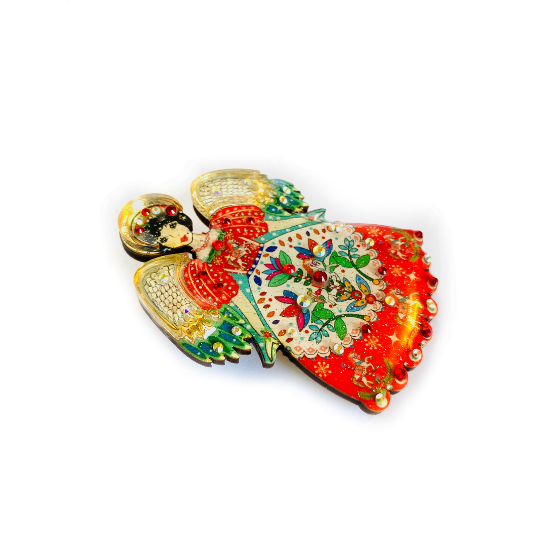 Christmas Angel Brooch by Rosie Rose Parker