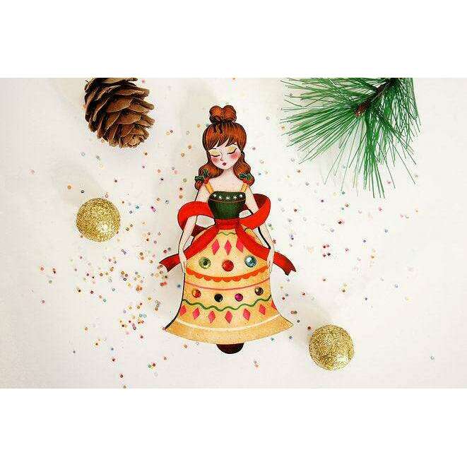 Christmas Bell Girl Brooch by LaliBlue - Quirks!