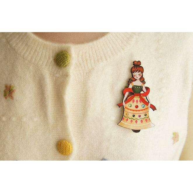Christmas Bell Girl Brooch by LaliBlue - Quirks!