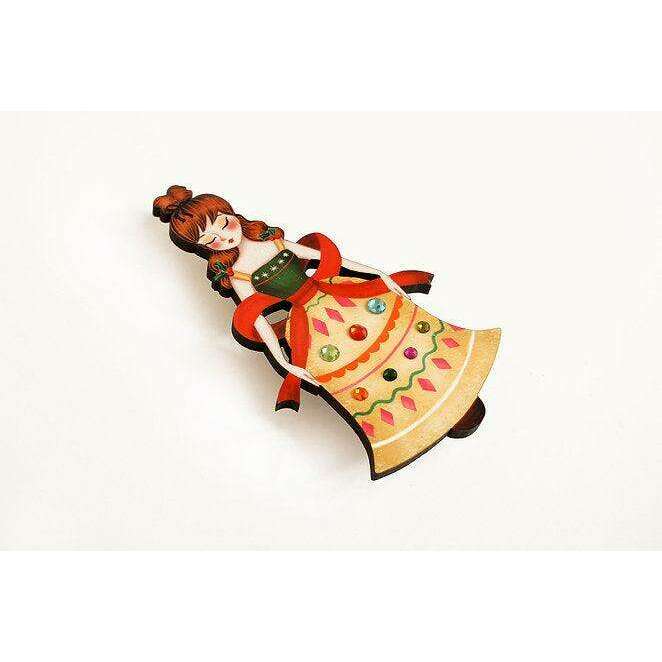 Christmas Bell Girl Brooch by LaliBlue - Quirks!
