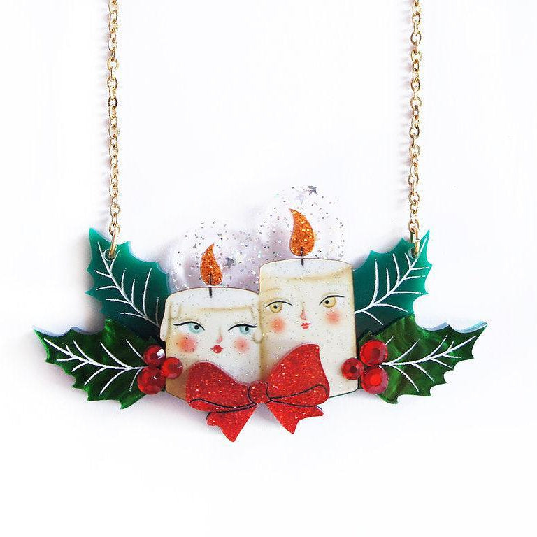Christmas Candles Statement Necklace by Laliblue - Quirks!