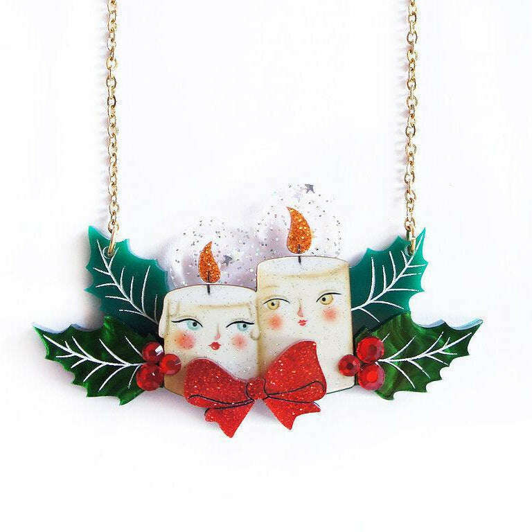 Christmas Candles Statement Necklace by Laliblue - Quirks!