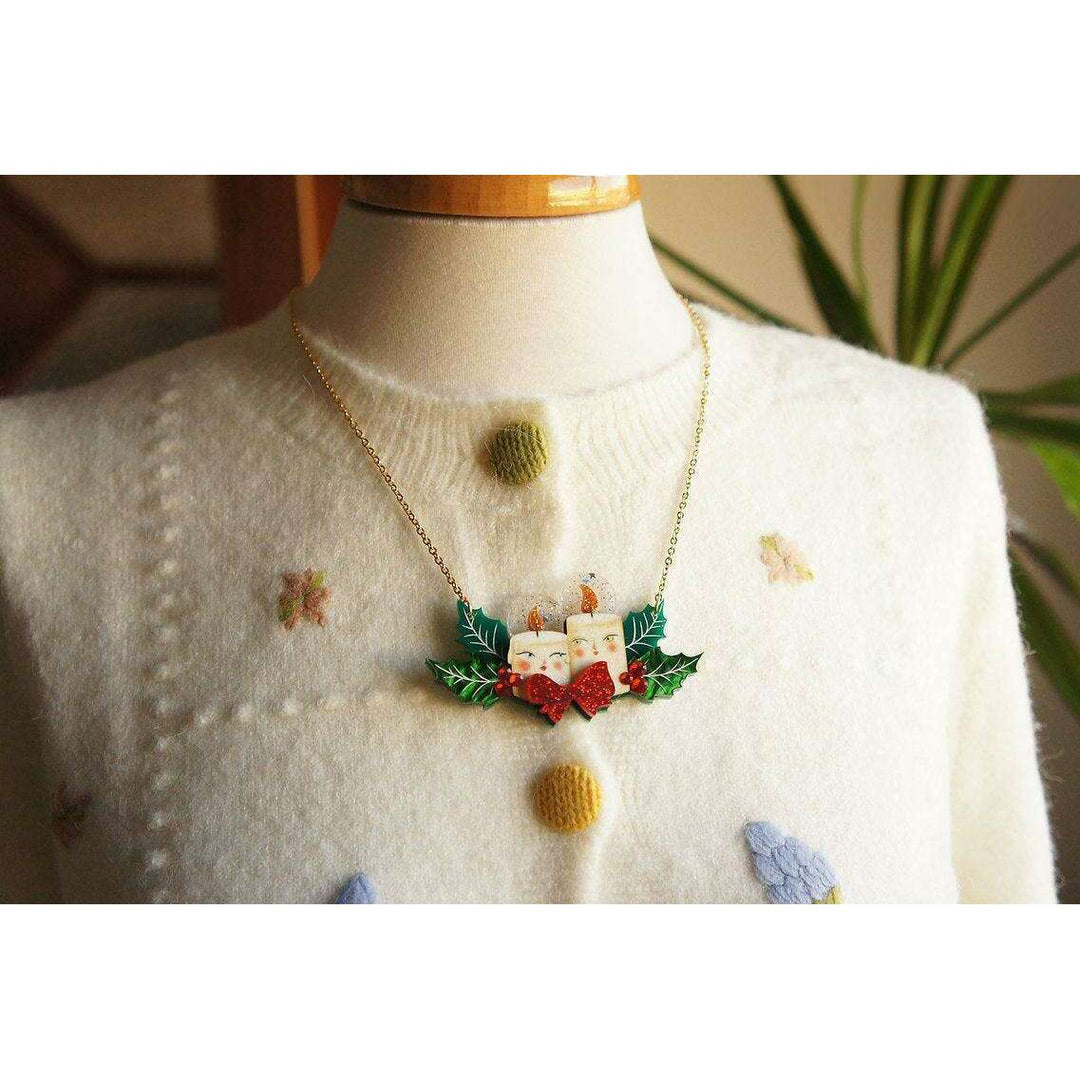 Christmas Candles Statement Necklace by Laliblue - Quirks!