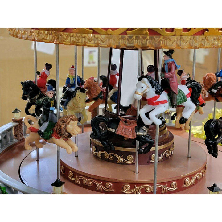 Christmas Carousel Decoration. Animated Christmas Village F07M4-9-W271