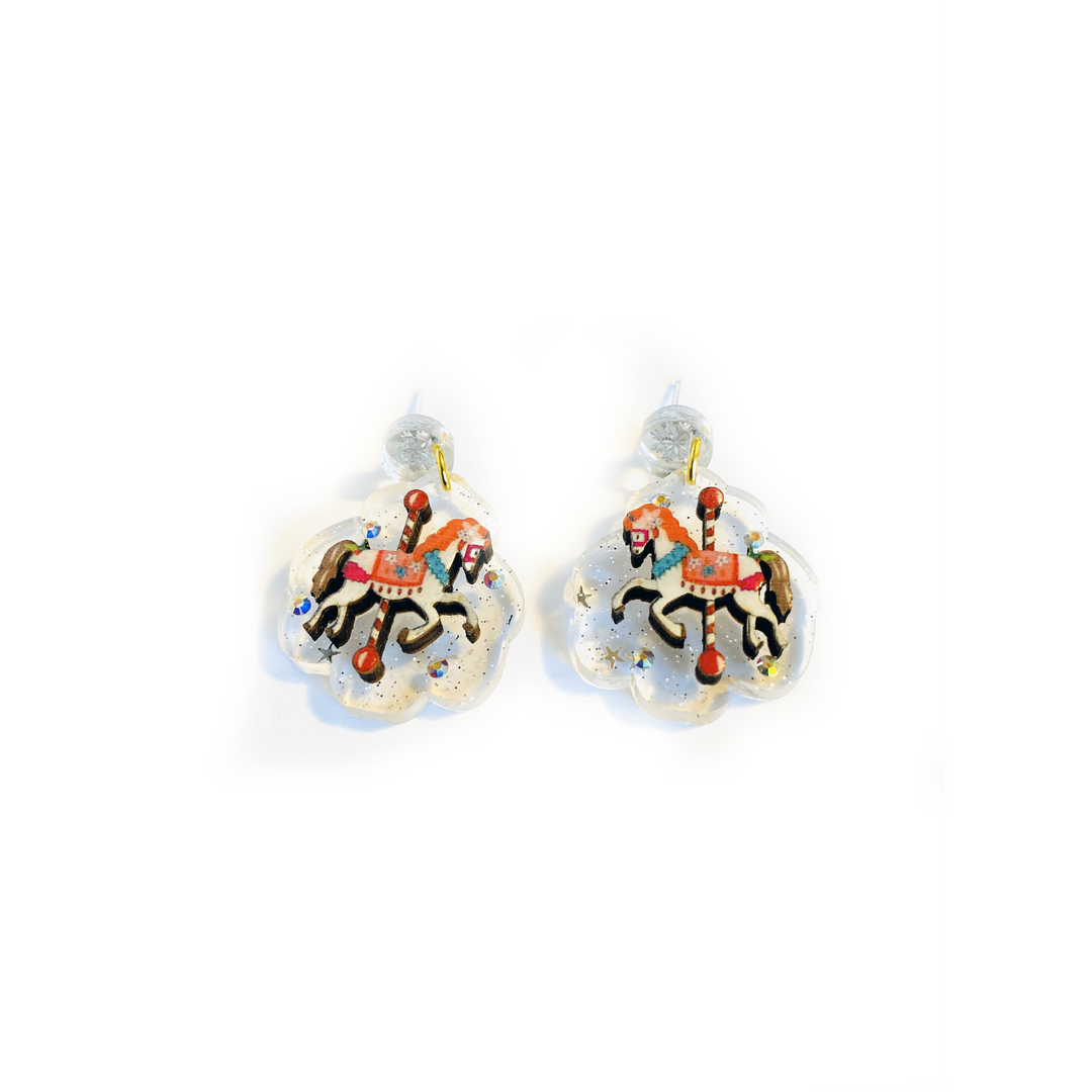 Christmas Carousel Earrings by Rosie Rose Parker