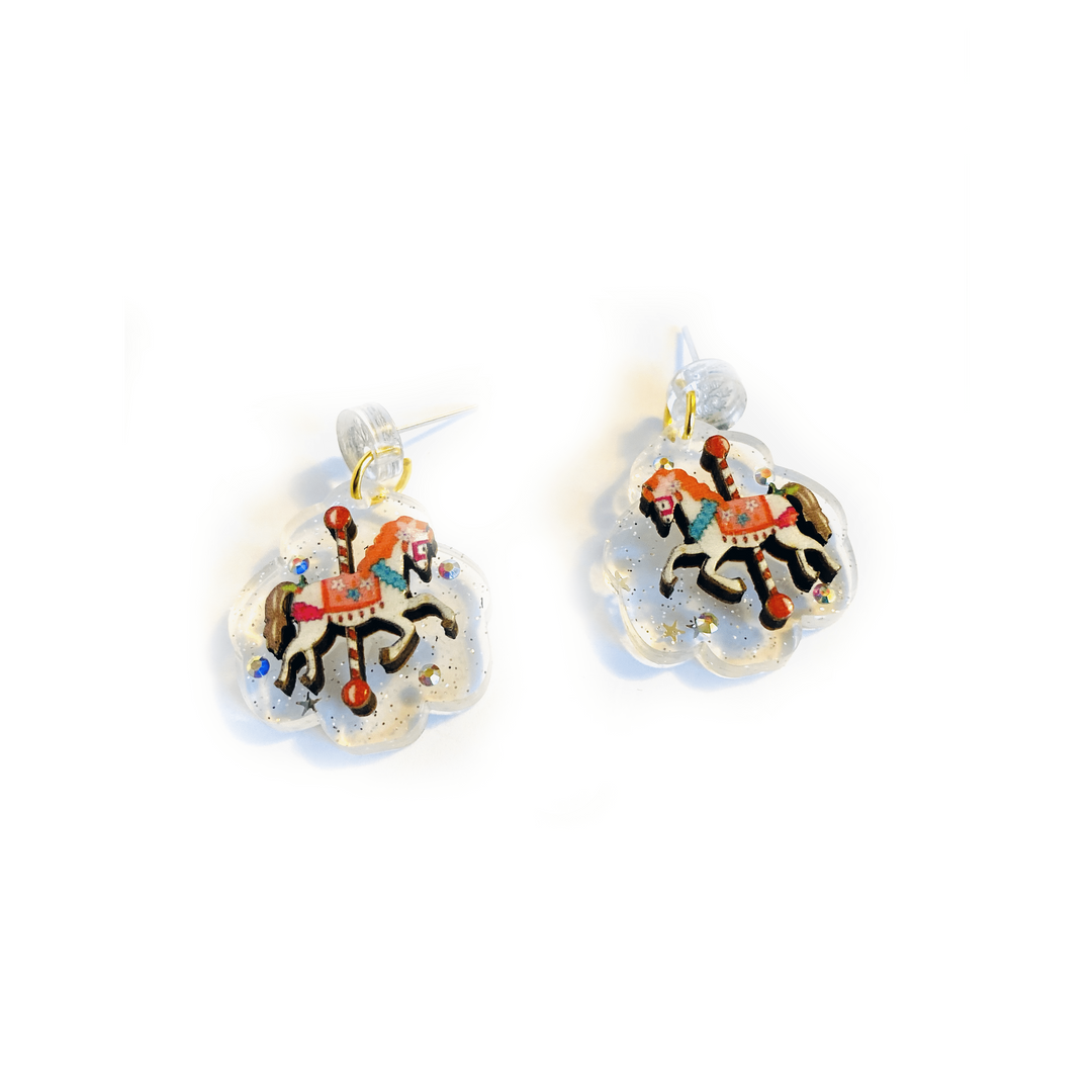 Christmas Carousel Earrings by Rosie Rose Parker