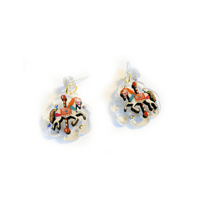 Christmas Carousel Earrings by Rosie Rose Parker