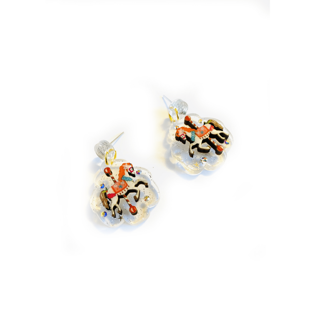 Christmas Carousel Earrings by Rosie Rose Parker