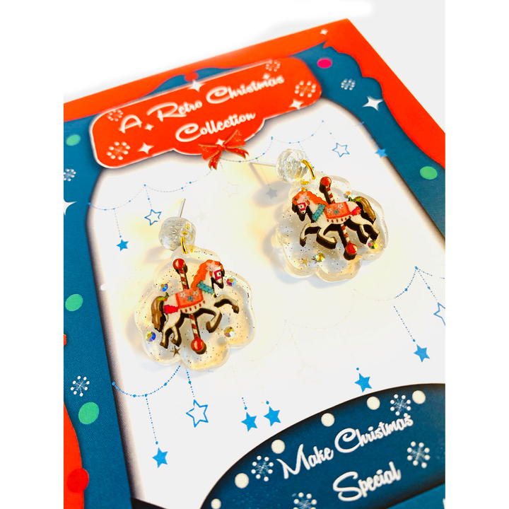 Christmas Carousel Earrings by Rosie Rose Parker