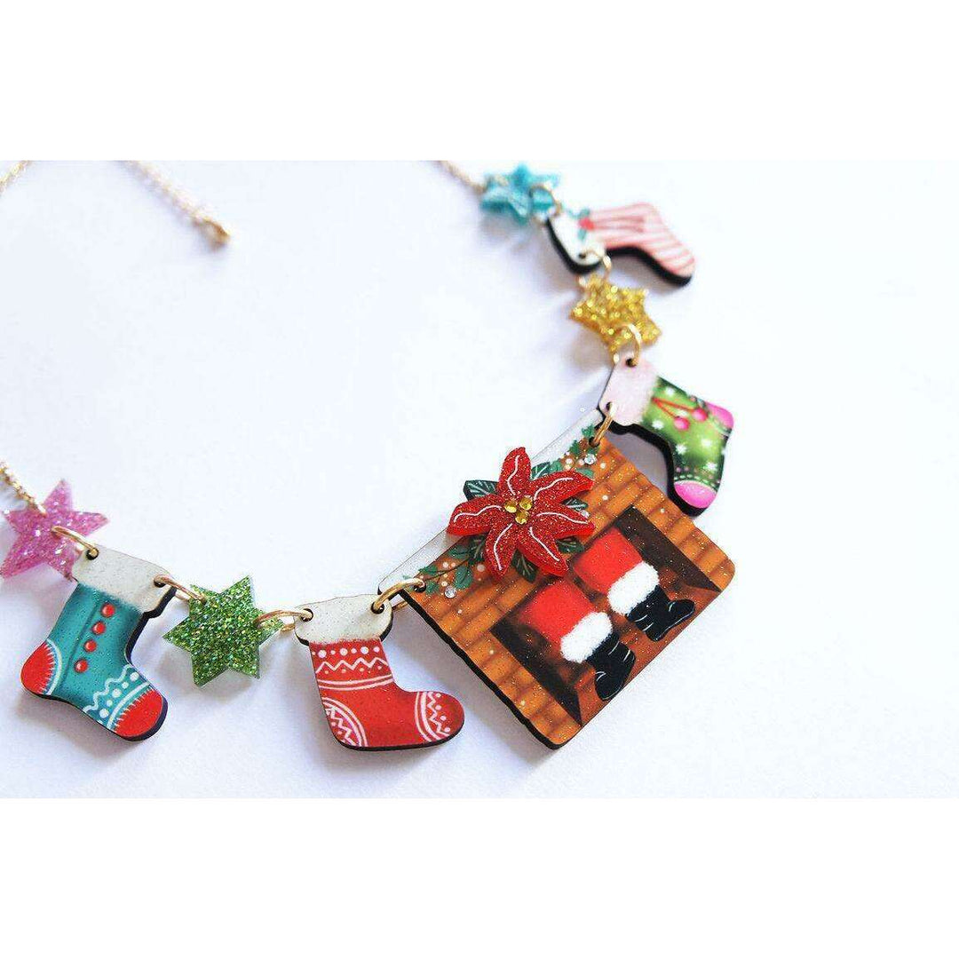 Christmas Chimney with Stockings Necklace by Laliblue - Quirks!