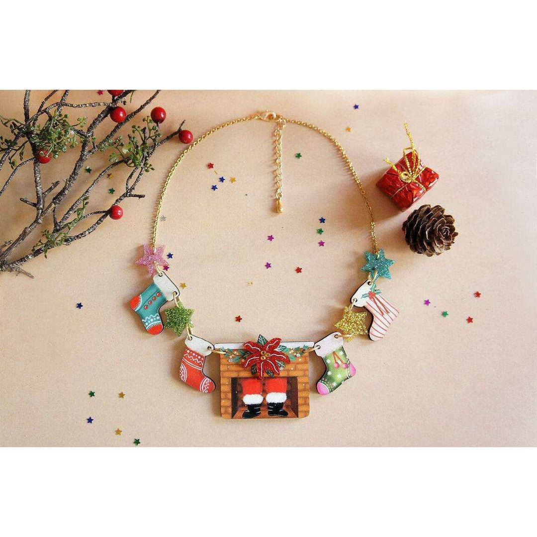 Christmas Chimney with Stockings Necklace by Laliblue - Quirks!