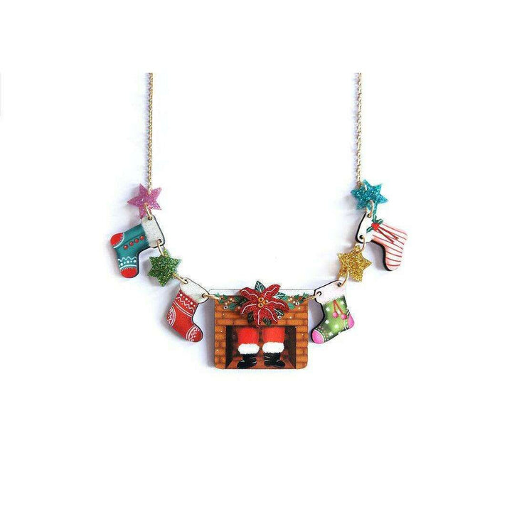 Christmas Chimney with Stockings Necklace by Laliblue - Quirks!