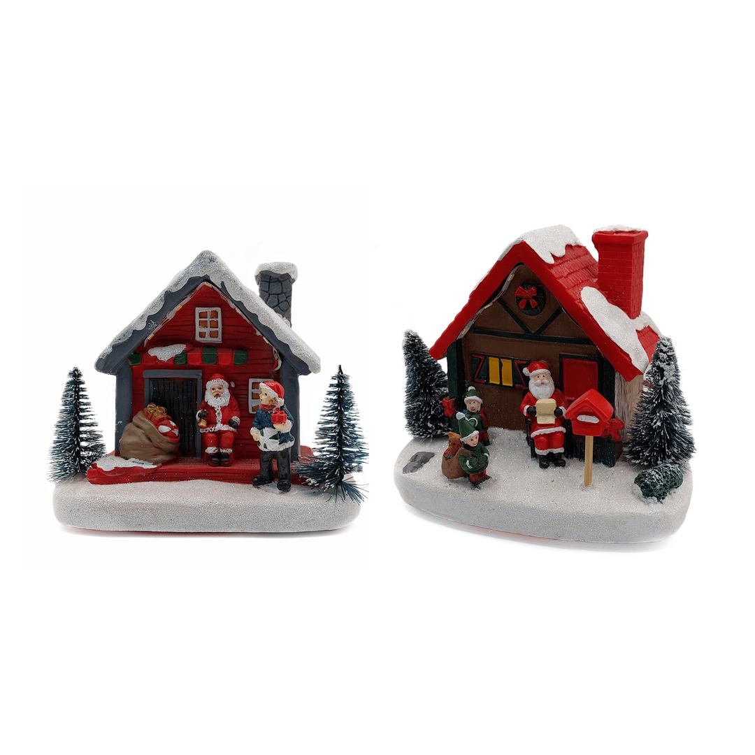 Christmas Cottage with Santa. Village Wizardi F07-N1-7-578B