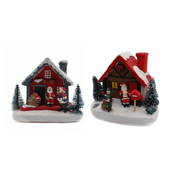 Christmas Cottage with Santa. Village Wizardi F07-N1-7-578B