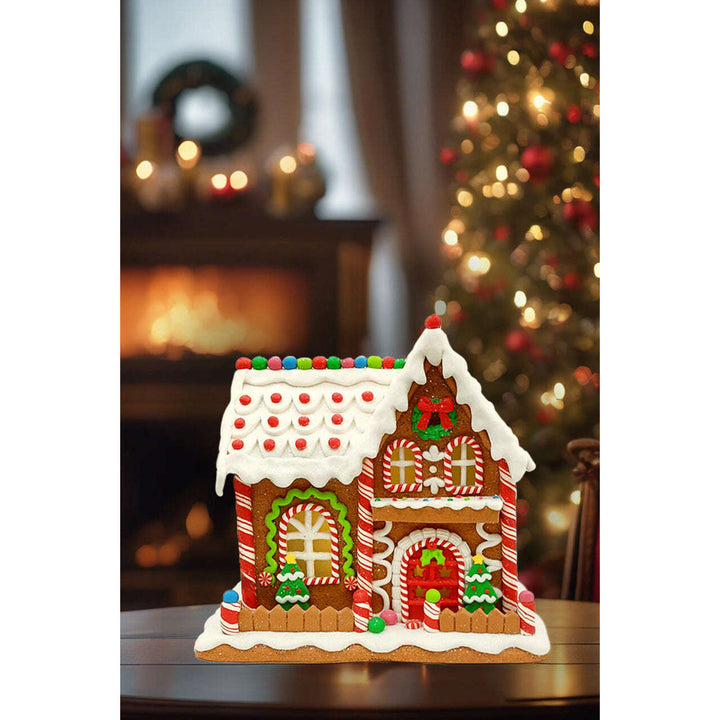 Christmas Gingerbread House Snowy Roof. Wizardi Festive Decoration F07-N2-24-A2560